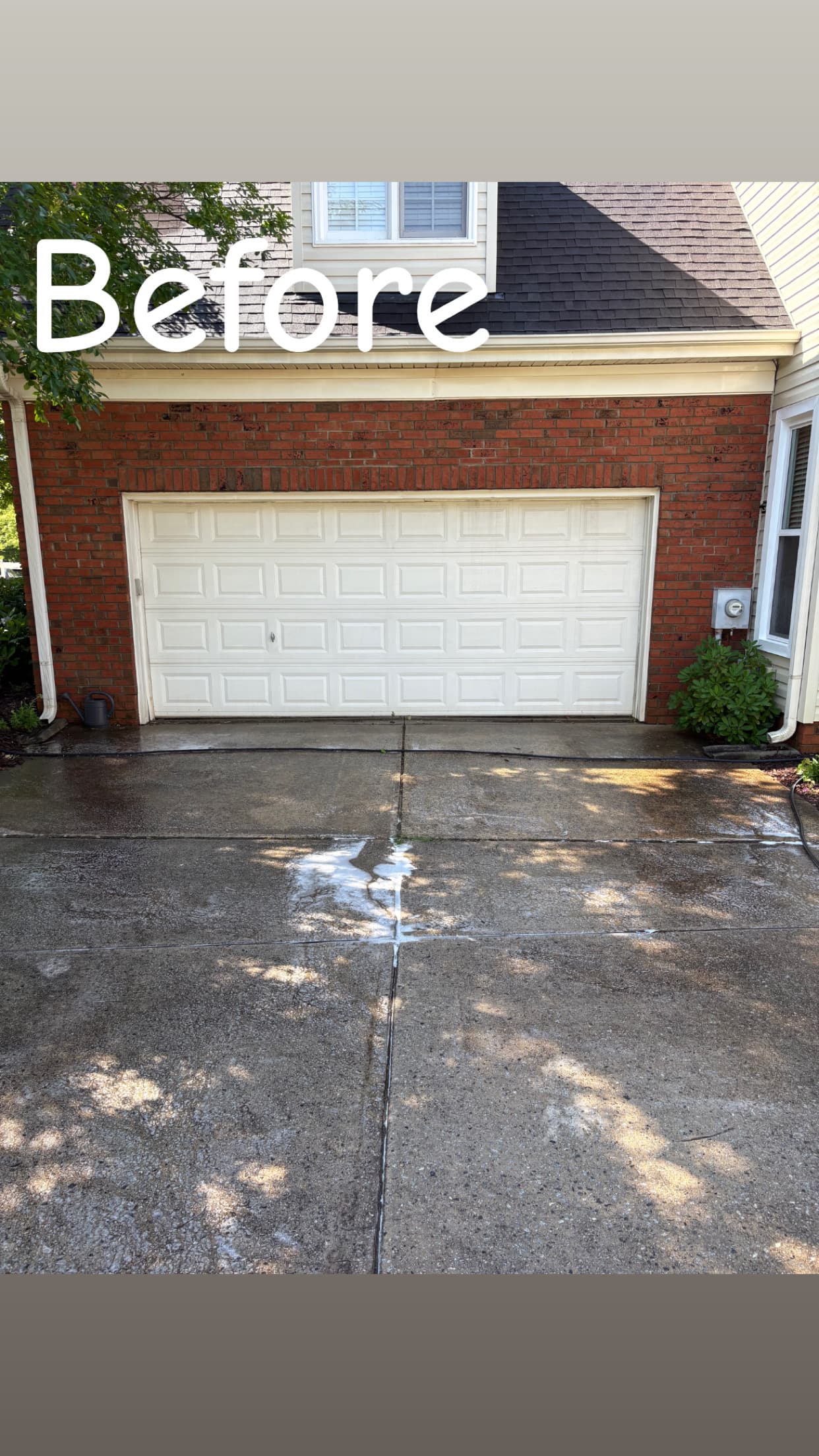 Brick Garage & Driveway — before