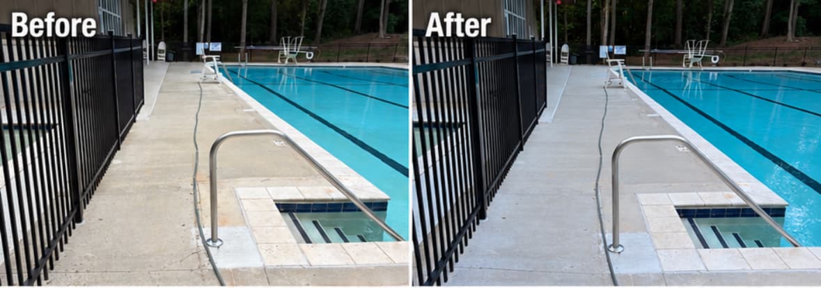 Commercial Pool Deck — before and after