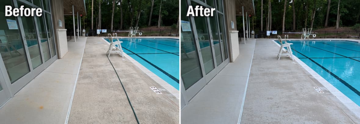 Commercial Pool Deck — before and after